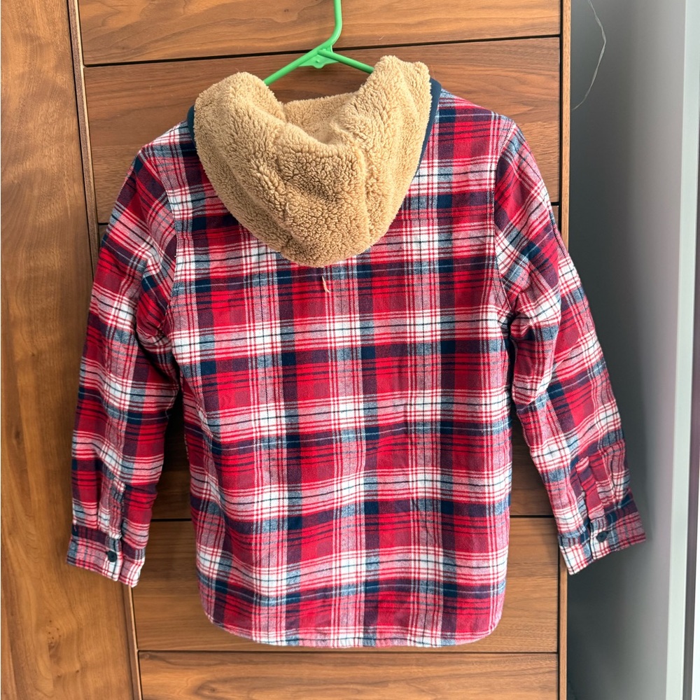 Fat Face Red and Blue Plaid Hooded Jacket - Picture 8 of 9